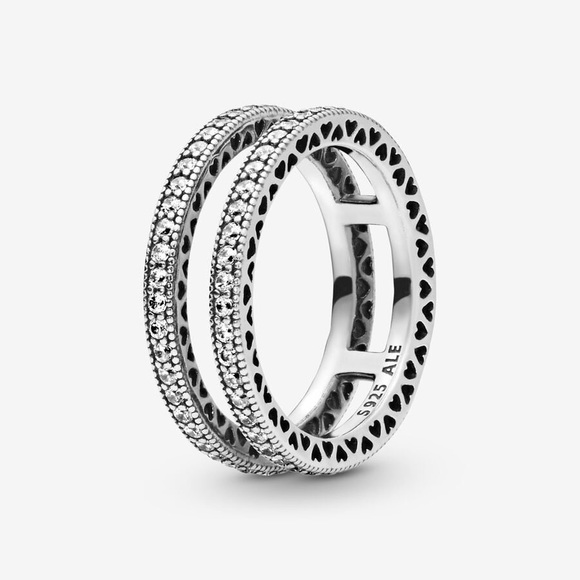 Double Sparkle and Hearts Ring 💍 - Picture 3 of 4